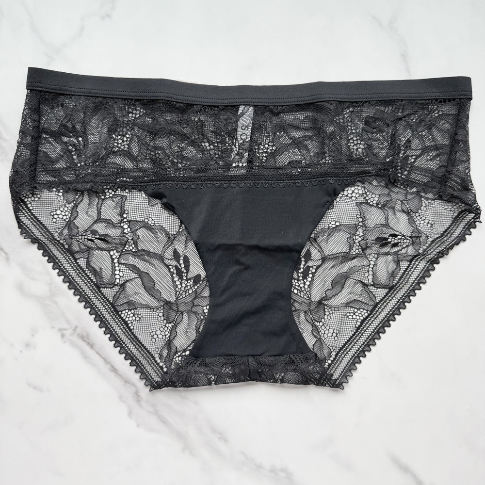 NWT SOMA HIPSTER WITH LACE PANTY IN BLACK SIZE S/M/L/XL